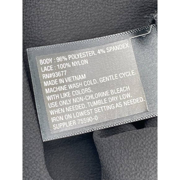 Worthington Petite Women's Black Short Sleeve Lace Trim Top Shirt Size PM - Picture 9 of 12